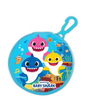 Zipped Round Coin Purse with key FOB Baby Shark___TM1564-9295