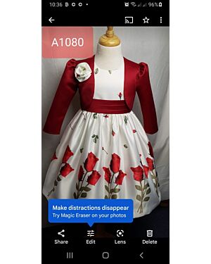 Baby Girls All Over Printed dress With A bolero Top And Frill A1080