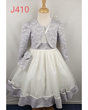 Girls Dress With A bolero Top With A Frill JJ410