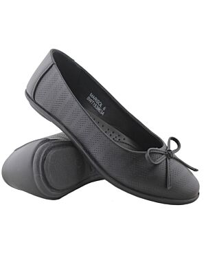 Boardwalk Junior Girls Flat Slip On Shoes Marisol 2.5-5 (2332) NT-Marisol Girls 