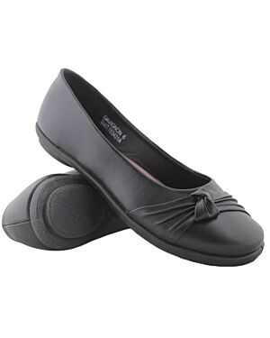 Boardwalk Junior Girls Bow Slip On Shoes Davignon 2.5-5 (1234) NT-Davignon Girls 