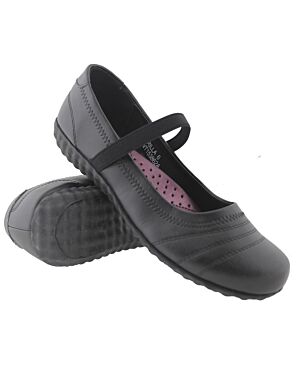 Boardwalk Junior Girls Shoes With A Elastic Strap Aprilla 2.5-5 (2332) NT-Aprilla Girls