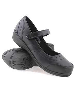 Boardwalk Ladies Velcro Strap Wedge Casual Shoe Arbequa 3-7 (23311) NT-Arbequa