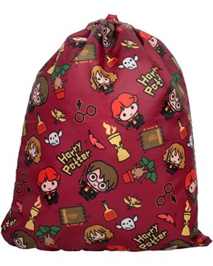 Harry Potter Chibi Drawstring Bag Burgundy PL18282