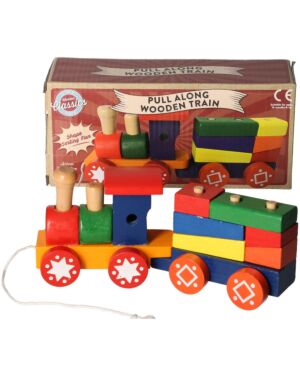 WOODEN TRAIN & CARRIAGE