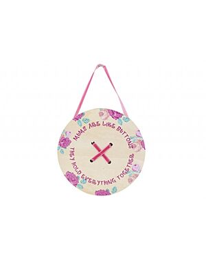 HANGING MUM BUTTON WALL        DECORATION WITH HANG TAG      ___PM-734045