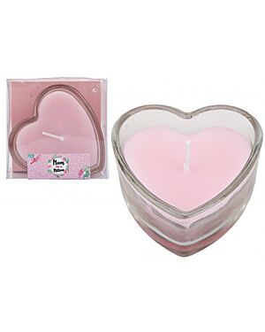 HEART SHAPED CANDLES IN GLASS  JAR HOLDER PVC BOX LABEL LOVE ___PM-734071