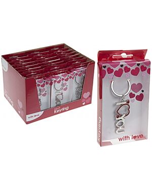 DELUXE I LOVE YOU KEYCHAIN IN  COLOUR PRINT PVC BOX 24PC PDQ ___PM-737003