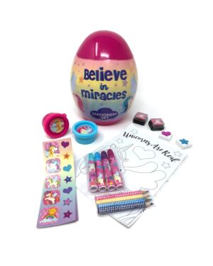 Egg Shaped Filled Stationery Set Unicorn___TM37361-7717
