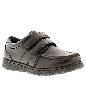 Buckle My Shoe Abbot Boys Black Easy Fasten Shoes With A Cushioned Insole NT ABBOT
