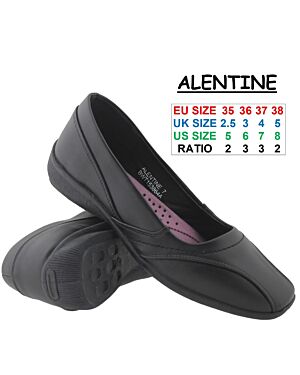 Boardwalk Junior Girls Flat Slip On Shoes Alentine 2.5-5 (2332) NT-Alentine Girls 