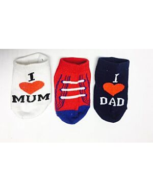 BABY WITH MUM AND DAD 1 LOVE YOU SOCKS