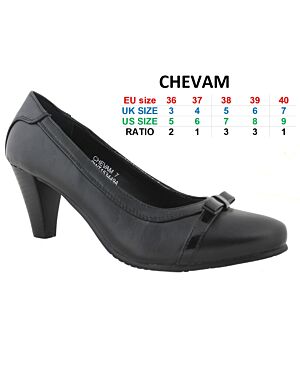 Boardwalk Ladies Black Hi Heel Court Shoes Chevam 3-7 (21331) NT-Chevam