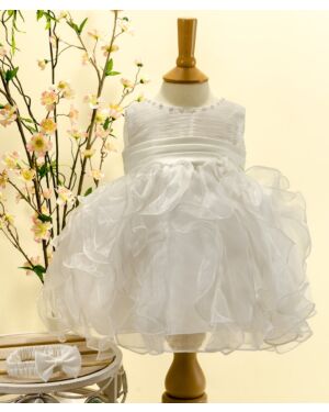Classic Baby Girls Ivory Ruffle Dress PL1552