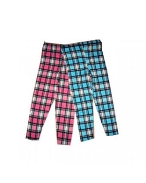 GIRLS CHECK PRINTED FABRIC LEGGINGS TD10122