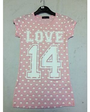 Girls Spotted Printed Love 14 T Shirt TD10390