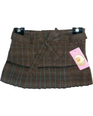 GIRLS DOG TOOTH SKIRT WITH PLEATS TD466