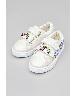 Girls Argenta doodle lowtop white 5X10 244332