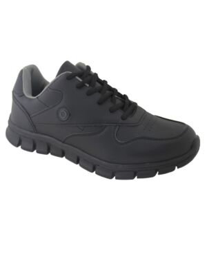 Mens Cushion Walk Harry Lace Up Trainer With A Cushioned Insole IN BLACK