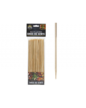 10" BAMBOO BBQ SKEWERS IN PVC  BAG W/HEADER CARD APPROX. 150