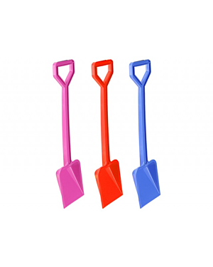 3ASSTD COLOUR 18" GLOSSY PLASTIC SPADE WITH HANG TAG