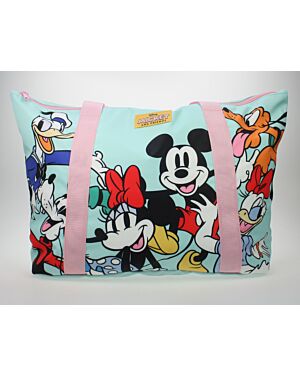 MICKEY AND FRIENDS ‘STRIKE A POSE’ TURQUOISE LARGE TOTE BAG WL04458