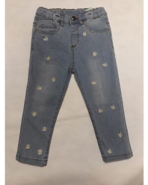GIRLS EX CHAIN STORE DESIGNER JEANS WITH FLOWER EMBROIDERED PL17135