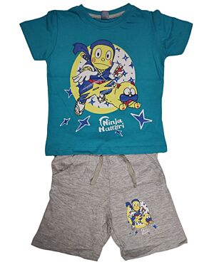 BOYS T-SHIRT AND SHORT SET WITH CARTOON CHARACTER PL17195