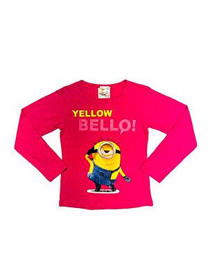 Minions Girls Pink Yellow Bello Long Sleeve Top TD10029