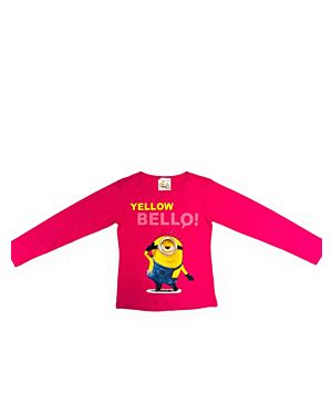 Minions Girls Pink Yellow Bello Long Sleeve Top TD10029
