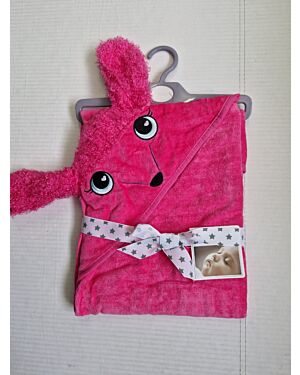 Cerise Fox Embroidered Towelling Cuddle Robe DB006