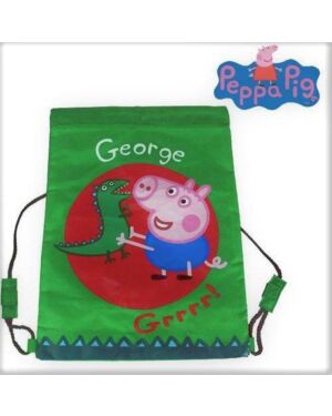 Official Peppa George And Crocodile Pull String Bag Grrrr Gym Bag Boys PL746 