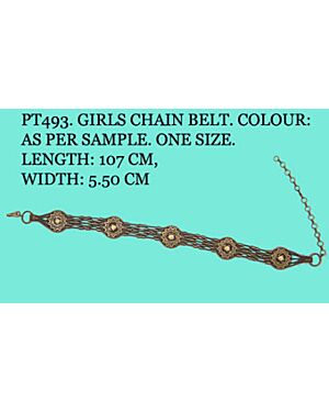 Girls Fashionable with Diamante Chain Belt PT493