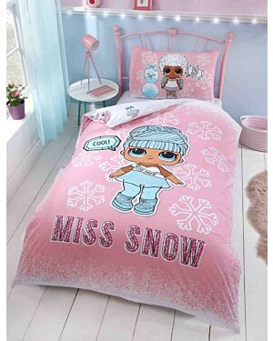 LOL Surprise Miss Snow Single Bedding Set Duvet Quilt Cover Reversible Set Pink CCMISS