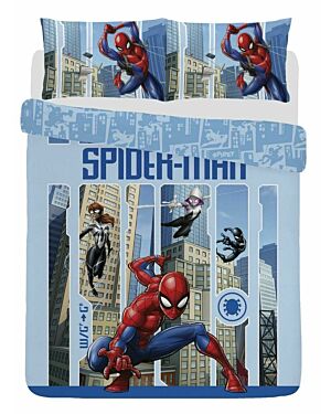 Spiderman Sky Scraper Panel Duvet Set Double CCCSKY
