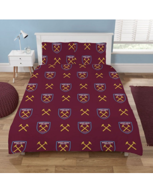 West Ham Claret Sky Duvet Set Double CCC33142