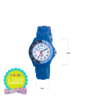 Tikkers Boys Blue Dilicone Strap Football Time Teacher Watch TK0002
