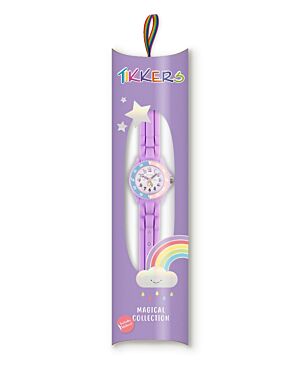 Tikkers Girls Purple Silicone Strap Unicorn Dial Time Teacher Watch TK0147