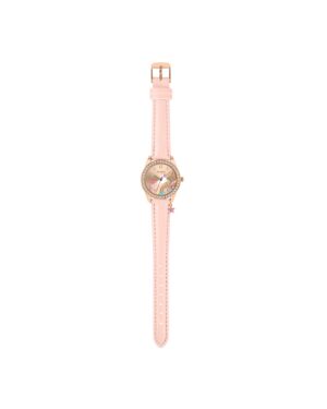 Tikkers Pink Strap Rose Gold Stone Set Unicorn Watch TK0201