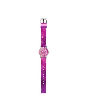 Tikkers Purple Silicone Strap Silver Case Space Watch TK0209