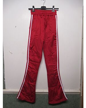 LADIES EX CHAIN STORE STRIPED RED FLARE JOGGER PANT PL7007