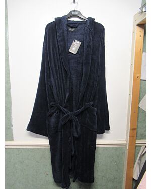 MENS SOFT FEEL LONG DRESSING GOWN WITH HOOD PL19791