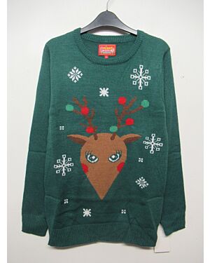 GREEN REINDEER XMAS JUMPER PL19904 
