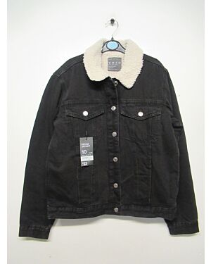 LADIES EXCHAINSTORE BRAND DENIM JACKET SHERPA COLLAR PL19941