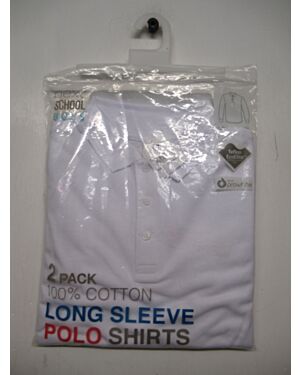 BOYS EXCHAINSTORE BRANDED LONG SLEEVE PACK OF 2 POLO T-SHIRTS  PL19731 