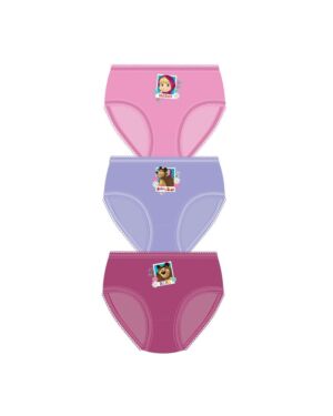 GIRLS MASHA AND THE BEAR 3PK BRIEFS PL1074