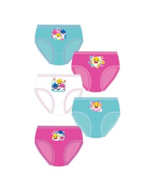 GIRLS BABY SHARK 5PK BRIEFS PL1081