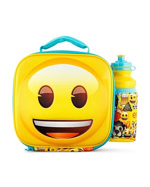 Emoji Icons Happy Face 3d Lunch Bag with Bottle Box QA619