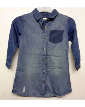 Girls Ex Chain Store Distressed Denim Shirt PL239