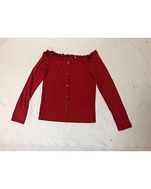 Girls Ex Chain Store Fashionable Buttons Long Sleeve Top PL293